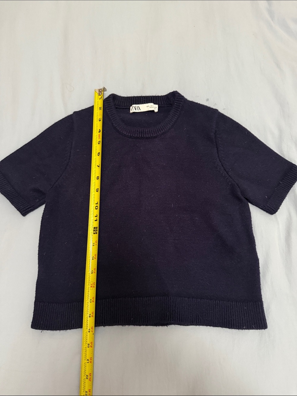 Zara Dark Blue Short-Sleeve Knit Top for Kids